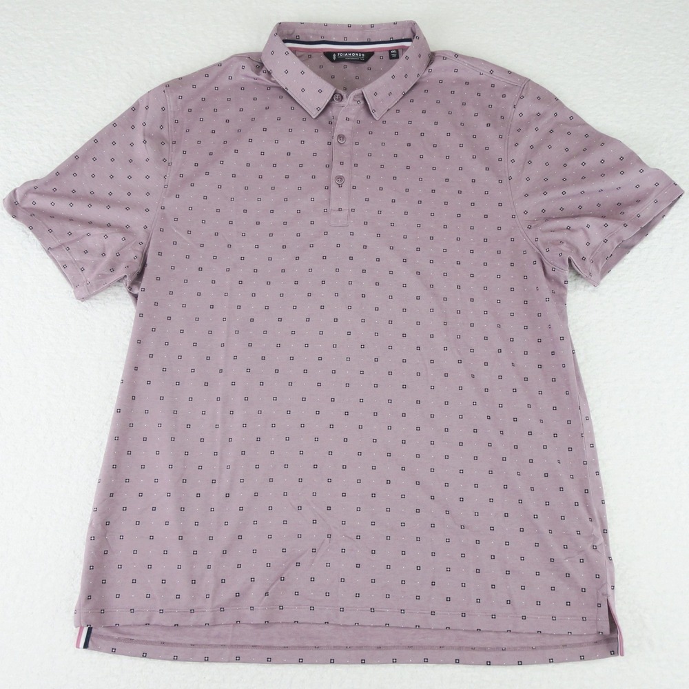 7 Diamonds Performance Stretch‎ Polo Shirt Mens 2XL Pima Cotton Blend
